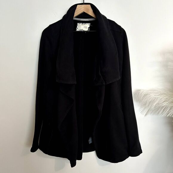 Saturday Sunday Anthropologie Black Drape Terry Cardigan Jacket - Picture 1 of 7